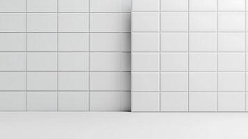 Clean and modern white tiled wall with a seamless design, ideal for interior decoration photo