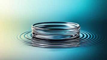 Clear water ripple effect in a serene setting with smooth gradient background colors photo