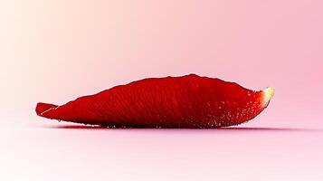 Close-up of a vibrant red chili pepper on a soft pink background, highlighting its texture and shape photo