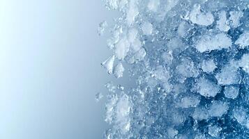 Close-up of crystalline ice formations with a soft gradient background, evoking a cool atmosphere photo