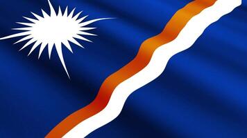 Marshall Islands Flag Waving Gently in the Wind, Close-Up Full-Frame Perspective, Soft Fabric Texture, Slow Motion, Natural Movement, Waving Flag Background video