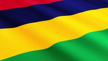 Mauritius Flag Waving Gently in the Wind, Close-Up Full-Frame Perspective, Soft Fabric Texture, Slow Motion, Natural Movement, Waving Flag Background video