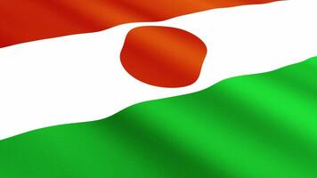 Niger Flag Waving Gently in the Wind, Close-Up Full-Frame Perspective, Soft Fabric Texture, Slow Motion, Natural Movement, Waving Flag Background video