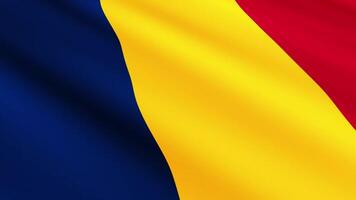 Romania Flag Waving Gently in the Wind, Close-Up Full-Frame Perspective, Soft Fabric Texture, Slow Motion, Natural Movement, Waving Flag Background video
