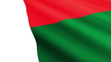 Madagascar Flag Waving Gently in the Wind, Close-Up Full-Frame Perspective, Soft Fabric Texture, Slow Motion, Natural Movement, Waving Flag Background video