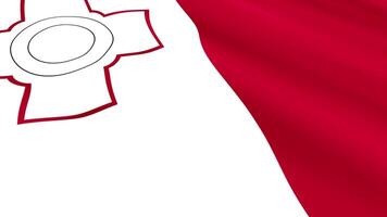 Malta Flag Waving Gently in the Wind, Close-Up Full-Frame Perspective, Soft Fabric Texture, Slow Motion, Natural Movement, Waving Flag Background video
