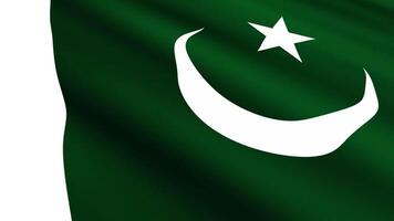 Pakistan Flag Waving Gently in the Wind, Close-Up Full-Frame Perspective, Soft Fabric Texture, Slow Motion, Natural Movement, Waving Flag Background video