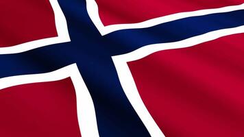Norway Flag Waving Gently in the Wind, Close-Up Full-Frame Perspective, Soft Fabric Texture, Slow Motion, Natural Movement, Waving Flag Background video