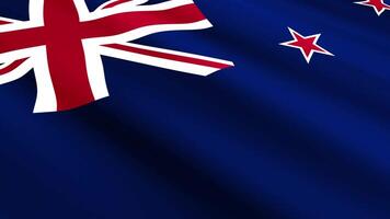 New Zealand Flag Waving Gently in the Wind, Close-Up Full-Frame Perspective, Soft Fabric Texture, Slow Motion, Natural Movement, Waving Flag Background video