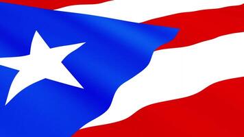 Puerto Rico Flag Waving Gently in the Wind, Close-Up Full-Frame Perspective, Soft Fabric Texture, Slow Motion, Natural Movement, Waving Flag Background video
