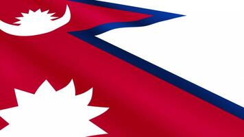 Nepal Flag Waving Gently in the Wind, Close-Up Full-Frame Perspective, Soft Fabric Texture, Slow Motion, Natural Movement, Waving Flag Background video