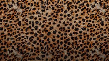 Close-up view of a leopard print pattern showcasing intricate spots and textures photo