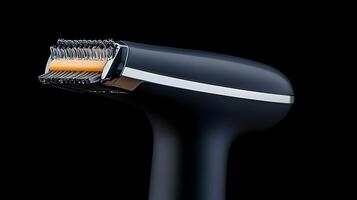 Close-up view of a sleek grooming tool against a dark background, emphasizing its design and functionality photo