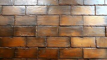 Close-up view of a textured wooden wall with rich brown tones and subtle grain patterns photo