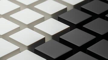 Close-up view of alternating black and white square blocks arranged in a grid pattern photo