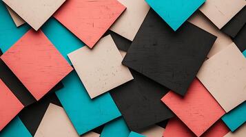 Colorful abstract arrangement of square panels in vibrant hues, creating a visually striking background photo