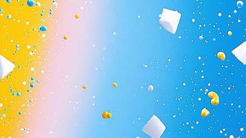 Colorful abstract background with floating shapes and bubbles, creating a vibrant atmosphere photo