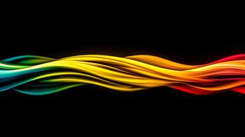 Colorful abstract wave pattern on a black background, showcasing vibrant hues and fluid motion photo