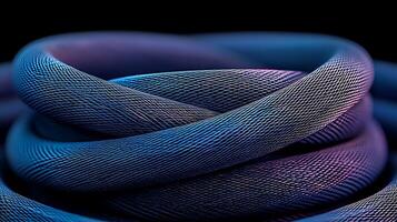 Colorful abstract snake-like structure intertwined against a dark backdrop, showcasing smooth textures photo