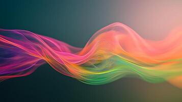 Colorful abstract wave patterns flowing smoothly across a gradient background photo