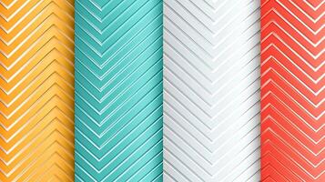 Colorful chevron patterns in vibrant shades of orange, teal, white, and red, creating a modern design photo
