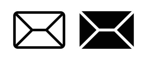 Mail icon set, e-Mail, message, envelope, newsletter icon isolated on white background vector