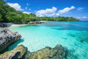 The beautiful turquoise waters of the caribbean photo