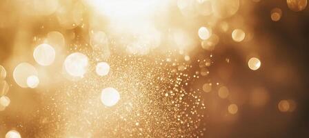 Golden bokeh background with bokeh effect photo