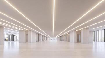 Empty modern office hallway photo