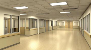 Hospital Corridor with Natural Light photo