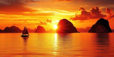 Sunset in vietnam photo
