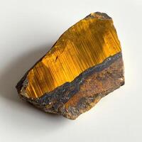 Rough, golden-hued mineral specimen photo