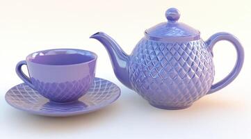 Lilac tea set, decorative design photo
