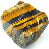 Raw tiger's eye crystal. Striking bands of gold and black photo