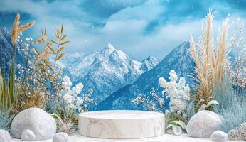 Winter Mountain Podium Display photo