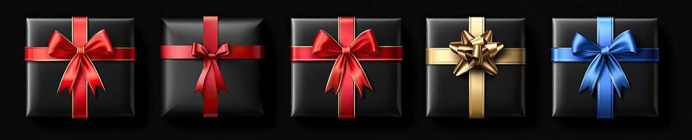 Festive Gift Boxes with Ribbons photo