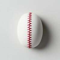 White baseball, stitched with red thread photo
