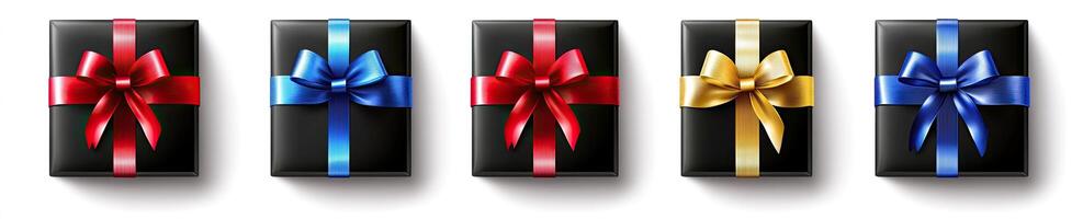 Wrapped Gifts with Colorful Ribbons photo