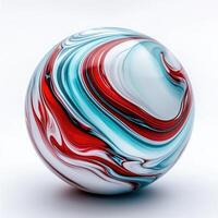 Abstract sphere with swirling marbled colors photo