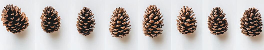 Pine Cones Arranged in a Row photo