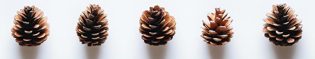 Four Pinecones on White Background photo