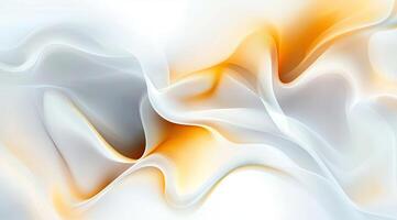Abstract fluid forms in white and orange photo