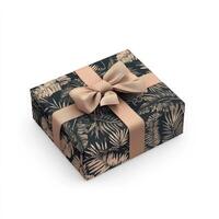 Gift box with tropical leaf design photo