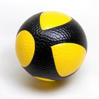 Exercise ball, black and yellow photo