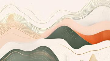 Abstract wavy landscape with soft color gradients photo