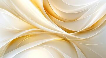 Abstract flowing curves of cream and gold photo