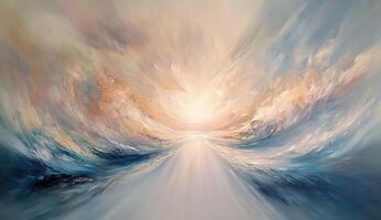 Celestial pathway through a dreamlike landscape photo