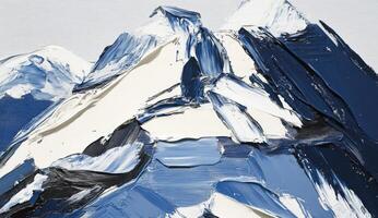 Mountain Peaks in Blue and White photo