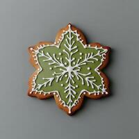 Festive snowflake-shaped cookie photo
