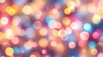 Abstract bokeh lights in pastel colors photo